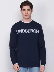 LINDBERGH Men Blue Printed Sweater