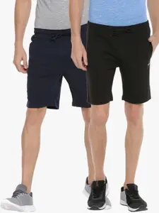 Force NXT Men Pack Of 2 Solid Regular Fit Sports Shorts