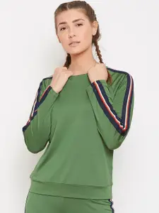 PERFKT-U Women Green Solid Pullover Sweatshirt