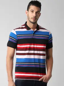 Peter England Casuals Men Multicoloured Striped Polo Collar T-shirt