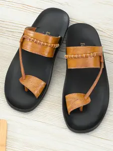 Eego Italy Men Tan Brown Solid Comfort Sandals