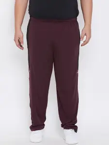 bigbanana Plus Size Belper Men Burgundy Solid Antimicrobial Track Pants