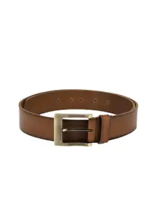 Peter England Men Brown Solid Leather Belt