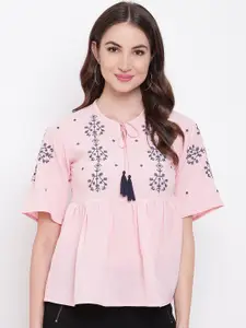 Mayra Women Pink Printed A-Line Top