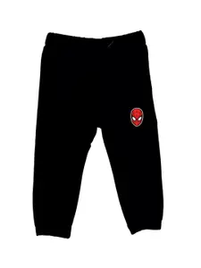 Marvel by Wear Your Mind Boys Black Solid Pure Cotton Joggers