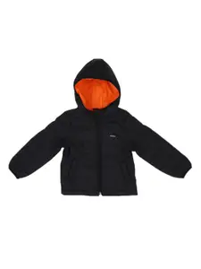 Allen Solly Junior Boys Black Solid Padded Jacket Jacket