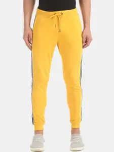 Flying Machine Men Yellow Regular Fit Solid Joggers