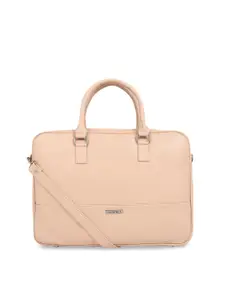 Toteteca Women Peach-Coloured Solid Laptop Bag