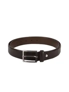 Peter England Men Brown Woven Design Leather Belt