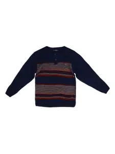 Allen Solly Junior Allen Solly Junior Boys Navy Blue Striped Pullover Sweater