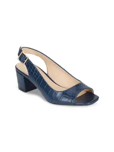 Van Heusen Woman Navy Blue Solid Sandals