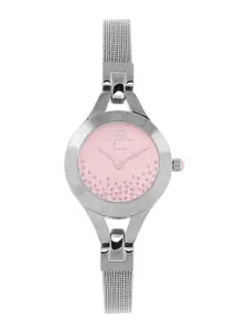 GIO COLLECTION Women Silver-Toned & Pink Analogue Watch