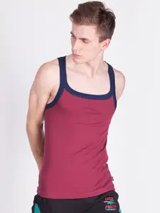 Force NXT Men Super Combed Cotton Soft Rib Multicolour Gym Vest