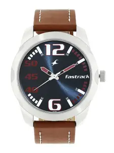 Fastrack Men Blue Leather Analogue Watch 3123SL05