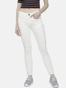 Campus Sutra Women White Super Skinny Fit High-Rise Clean Look Jeans