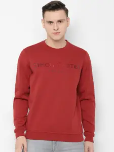 SIMON CARTER LONDON Men Red Self Design Sweatshirt