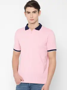 Allen Solly Men Pink Solid Polo Collar T-shirt