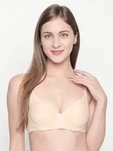 Lady Love Nude-Coloured Solid Underwired Non Padded T-shirt Bra LLBR8002U