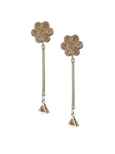Mali Fionna Gold-Toned Floral Drop Earrings