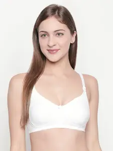 Lady Love White Solid Non-Wired Non Padded T-shirt Bra LLBR8083