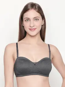 Lady Love Black Solid Non-Wired Non Padded T-shirt Bra LLBR8082