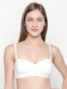 Lady Love White Solid Non-Wired Non Padded Balconette Bra LLBR8082