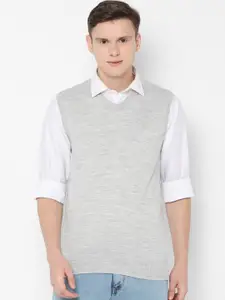 Allen Solly Men Grey Solid Sweater