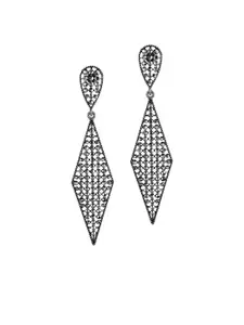 Mali Fionna Silver-Toned Geometric Drop Earrings
