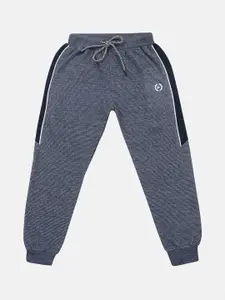 Lil Tomatoes Boys Navy Blue Self-Design Joggers