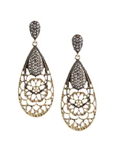 Mali Fionna Gold-Toned Contemporary Drop Earrings