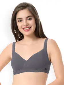 every de by amante Grey True Support Everyday Bra - Full Coverage Non-Wired Non Padded