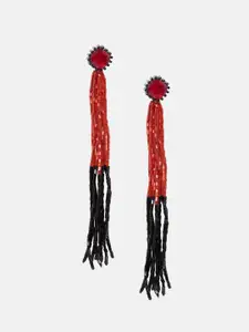 Mali Fionna Red & Black Quirky Drop Earrings