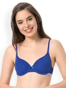every de by amante Solid Padded Wired Sassy Stripes T-Shirt Bra EB011
