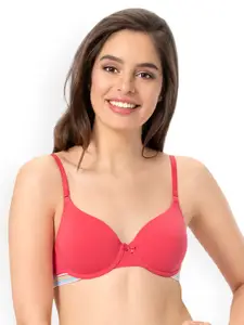every de by amante Solid Padded Wired Sassy Stripes T-Shirt Bra - EB011