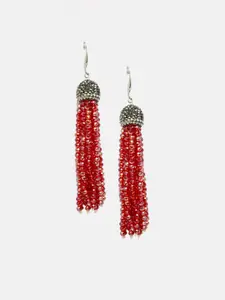 Mali Fionna Red & Grey Quirky Drop Earrings