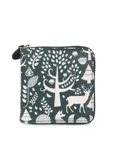 Chumbak Women Green Printed Zip Around Wallet