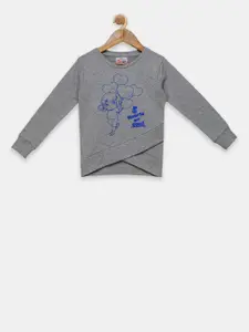 toothless Dora Girls Grey Melange Dora Print Sweatshirt