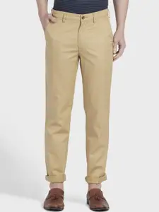 ColorPlus Men Beige Solid Regular Fit Regular Trousers