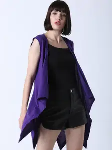 Huetrap Women Purple Solid Shrug