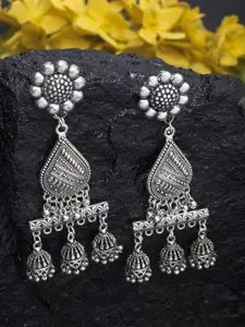 Moedbuille Silver-Plated Handcrafted Classic Drop Earrings