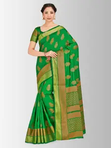 MIMOSA Green Art Silk Woven Design Banarasi Saree