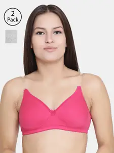 Floret Pack of 2 Solid Non-Wired  Lightly Padded T-shirt Bras F20560