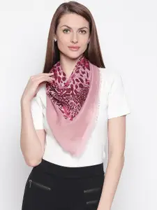 Style Quotient Women Pink & Burgundy Printed Scarf