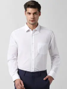 Peter England Men White Regular Fit Solid Formal Shirt
