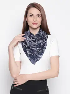 Style Quotient Women Navy Blue Printed Scarf