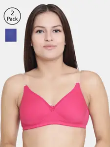 Floret Women Pack of 2 Solid Non-Wired Lightly Padded T-shirt Bras F20560