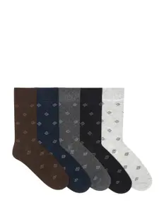 Supersox Men Pack of 5 Assorted Calf-Length Socks