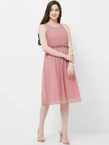 MISH Women Pink Solid A-Line Dress