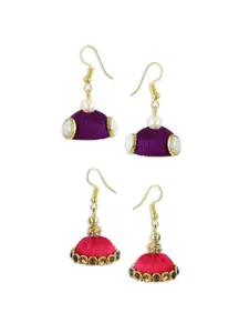 AKSHARA Set Of 2 Gold-Plated Handcrafted Dome Shaped Jhumkas