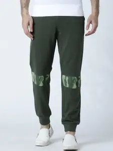 Huetrap Men Olive Green Solid Straight Fit Joggers